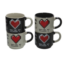 Load image into Gallery viewer, &#39;Love&#39; Stackable Mug Set 2 x 2 sets gaming mugs 280ml
