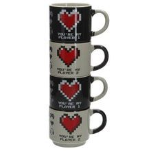 Load image into Gallery viewer, &#39;Love&#39; Stackable Mug Set 2 x 2 sets gaming mugs 280ml
