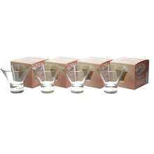 Load image into Gallery viewer, 4 X MALIBU MARTINI GLASS ENGRAVED COCKTAIL BOXED PARTY NEW
