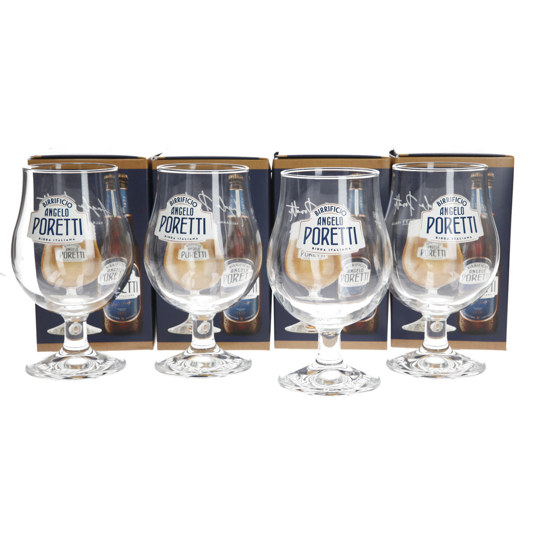 Angelo Poretti Pint Glasses set of 4 collectables mancave bar party