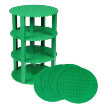 Load image into Gallery viewer, Strictly Briks Premium Green 8&quot; Circle Stackable Base Plates 4 Pack Baseplate

