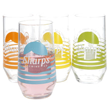 Load image into Gallery viewer, Sharps brewing co pint glasses multi coloured set of 4 collectables mancave
