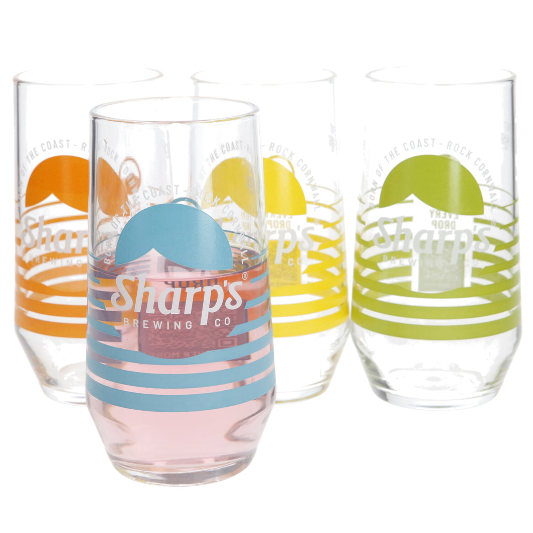 Sharps brewing co pint glasses multi coloured set of 4 collectables mancave