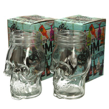 Load image into Gallery viewer, 2 X New Rare Brand New Dead Mans Fingers Skull Head Spiced Rum Glass CE Gift Bar
