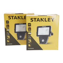 Load image into Gallery viewer, 2 x Stanley. branded. Outdoor. LED flood light.PIR Slimline. 10 watt

