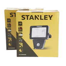 Load image into Gallery viewer, 2 x Stanley. branded. Outdoor. LED flood light.PIR Slimline. 10 watt
