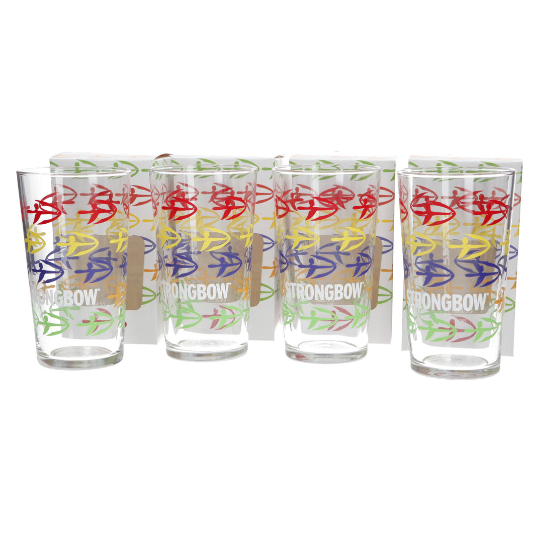 Strongbow Pint Glasses new design mancave pub bar collectables set of 4