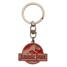 Load image into Gallery viewer, JURASSIC PARK LOGO METAL KEYRING KEY CHAIN RING ABYSTYLE COLLECTABLES
