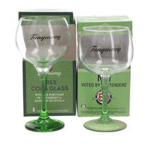 Load image into Gallery viewer, 4 x Tanqueray Gin Large Green Steamed Balloon Glass. BOXED.COLLECTABLES

