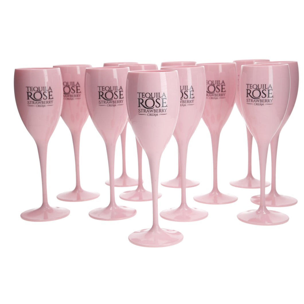 Tequila Rose Strawberry Cream 175ml PLASTIC Flute Champagne Glass Brand New SET OF 12