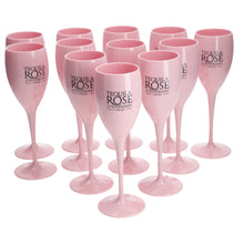 Load image into Gallery viewer, Tequila Rose Strawberry Cream 175ml PLASTIC Flute Champagne Glass Brand New SET OF 12
