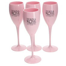 Load image into Gallery viewer, Tequila Rose Strawberry Cream 175ml PLASTIC Flute Champagne Glass Brand New set of 4
