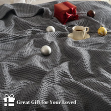 Load image into Gallery viewer, Bedsure 100% Cotton Waffle Weave Blanket Single Size 130 x 150cm
