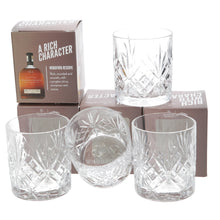 Load image into Gallery viewer, Woodford Reserve Whiskey Cut Glass Jack Daniels set of 4 collectables mancave
