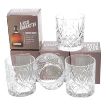 Load image into Gallery viewer, Woodford Reserve Whiskey Cut Glass Jack Daniels set of 4 collectables mancave
