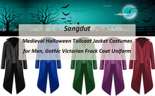 Load image into Gallery viewer, Sangdut Medieval Halloween Tailcoat Jacket Costumes for Men, Gothic Victorian
