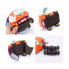 Load image into Gallery viewer, B.Toys Plush Pull Cars squeaky motion soft pack of 3 age 12 months up SET OF 3
