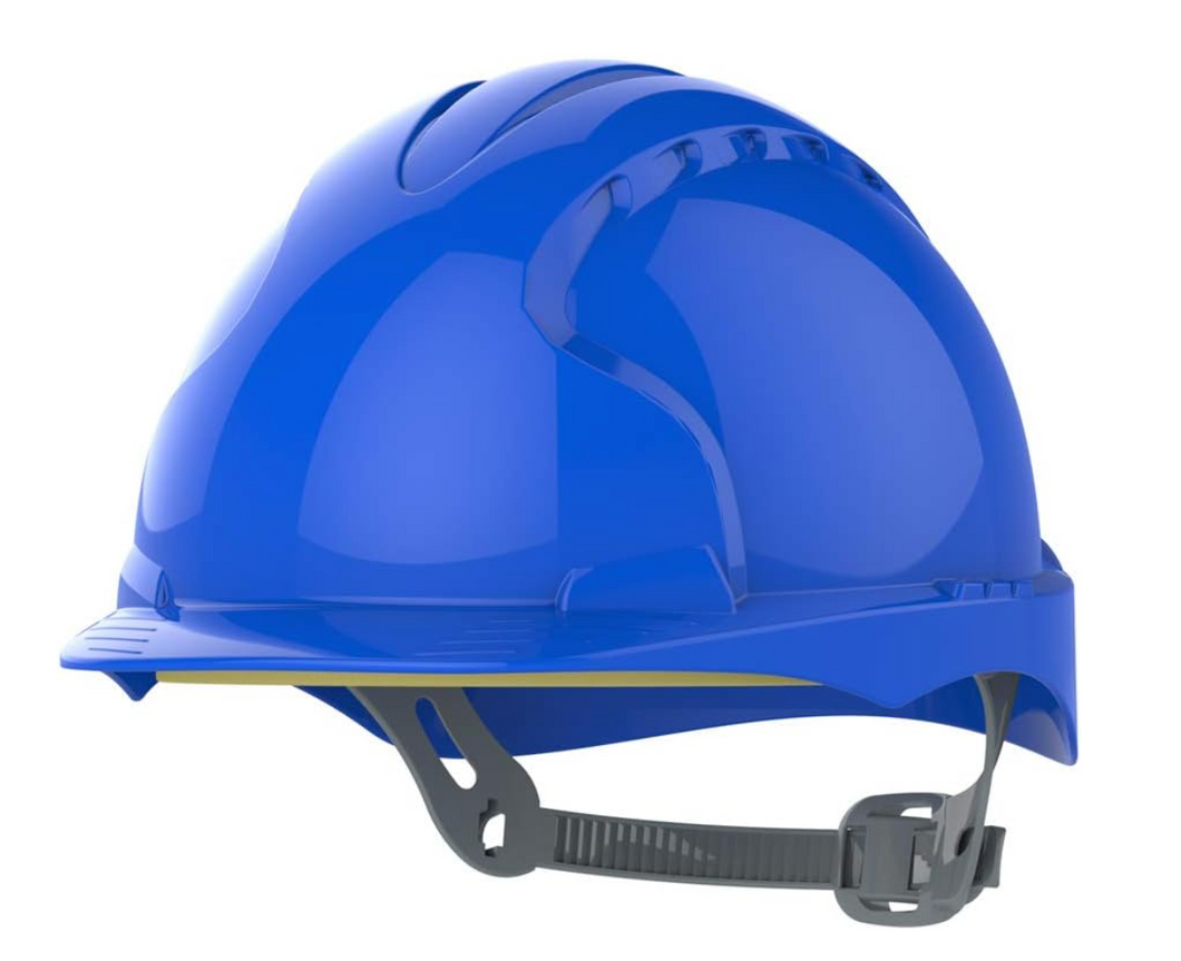2 X JSP Hard Hat Safety Helmet with Slip Ratchet Blue