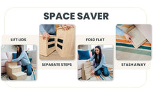 Load image into Gallery viewer, PET AWESOME Dog Stairs with Storage and Adjustable Steps for a Puppy, S.M BEIGE
