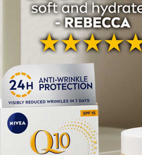 Load image into Gallery viewer, 3 X Nivea Q10 Anti-Wrinkle SPF15 Day Cream - 50ml  3 X 50ML POTS
