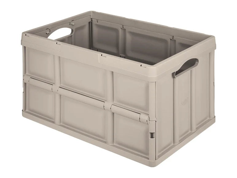 Storage boxes collapsible folding stacking 62L large strong folding storage x 4 BEIGE