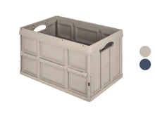 Load image into Gallery viewer, Storage boxes collapsible folding stacking 62L large strong folding storage x 4 BEIGE
