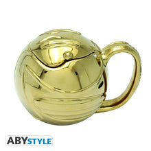 Load image into Gallery viewer, OFFICIAL HARRY POTTER 3D SHAPED GOLDEN SNITCH COFFEE CUP MUG WITH LID GIFT BOX
