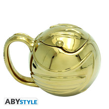 Load image into Gallery viewer, OFFICIAL HARRY POTTER 3D SHAPED GOLDEN SNITCH COFFEE CUP MUG WITH LID GIFT BOX
