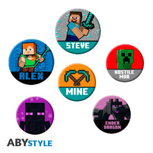 Load image into Gallery viewer, MINECRAFT BUTTON BADGES Pack Mix The Minecraft badges! GAMING COLLECTABLES

