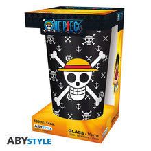 Load image into Gallery viewer, OFFICIAL ONE PIECE LUFFY LARGE TUMBLER DRINKING GLASS IN GIFT BOX. COLLECTABLES
