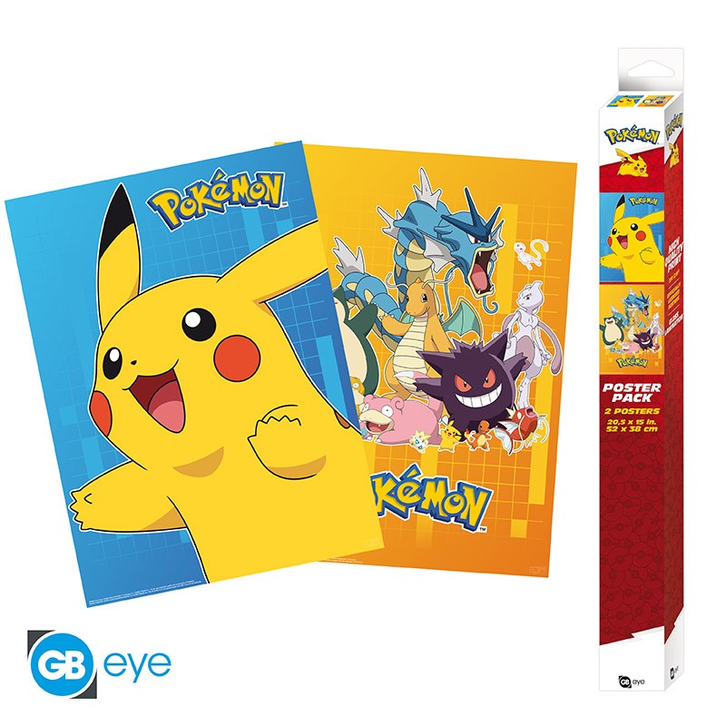 POKEMON 2X Set 2 Posters (4 POSTERS) Chibi 52x38 Characters- Official COLLECTORS