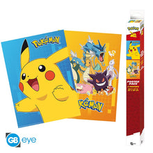 Load image into Gallery viewer, POKEMON 2X Set 2 Posters (4 POSTERS) Chibi 52x38 Characters- Official COLLECTORS
