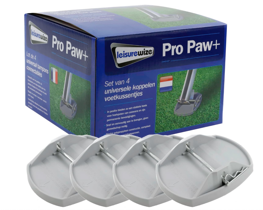 4 Grey Pro-Paw+ Caravan Jack Pad Stable Level Support | Caravan Corner Steadies