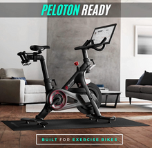 Load image into Gallery viewer, Exercise Bike Mat Stationary Bike Mat Indoor Bike Mat Peloton Mat, Sweat Proof
