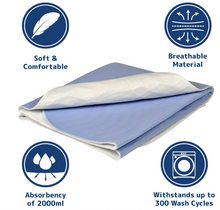 Load image into Gallery viewer, 4 x Abri Soft 75 x 85cm 2000ml Absorbency Washable Incontinence Bed Pads OEKOTEX
