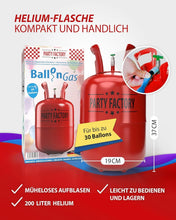 Load image into Gallery viewer, Helium Balloon Gas Disposable Approx 30 Balloons 0.2 sqm³ Foil Balloons Helium Bottle
