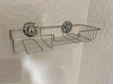 Load image into Gallery viewer, Stainless Steel Shower Caddy Shower Tidy Silver Single Shelf Large Sticking Cup
