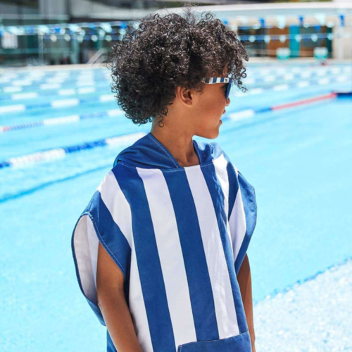 Kids Poncho with Hood Towling Super Absorbent Quick Dry Beach Swim Age 6 - 11 Yr