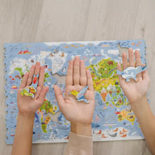 Load image into Gallery viewer, Unidragon Kids World Map 100pcs jigsaw puzzle wooden and boxed
