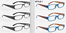 Load image into Gallery viewer, 6 Pack Reading Glasses, Mens, Ladies, Reading Glasses Spring Hinge, ass styles
