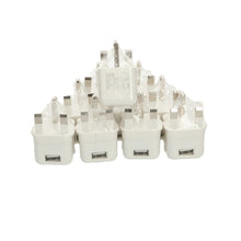 Load image into Gallery viewer, 10 X 3 Pin UK Plug 5V 1A USB Wall Charger Power Adapter, Phones Tablets AND iPad WHITE
