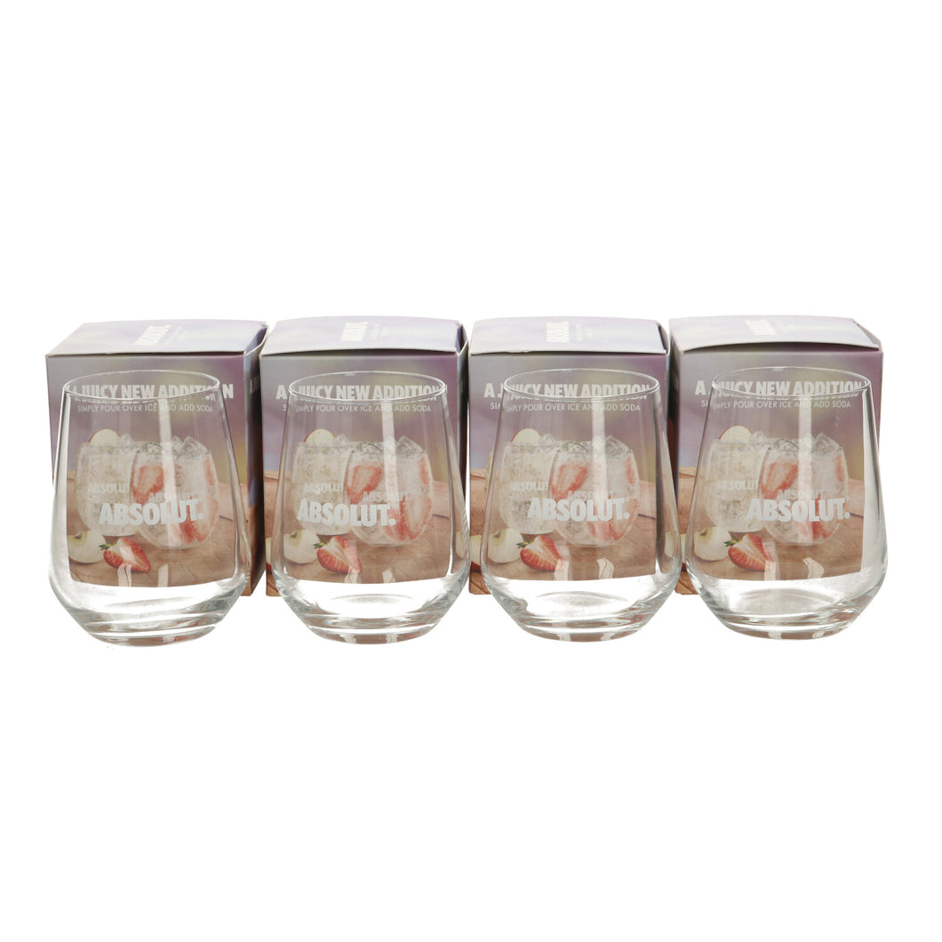 4 x ABSOLUT VODKA GLASSES BAR PARTY BRANDED collectables