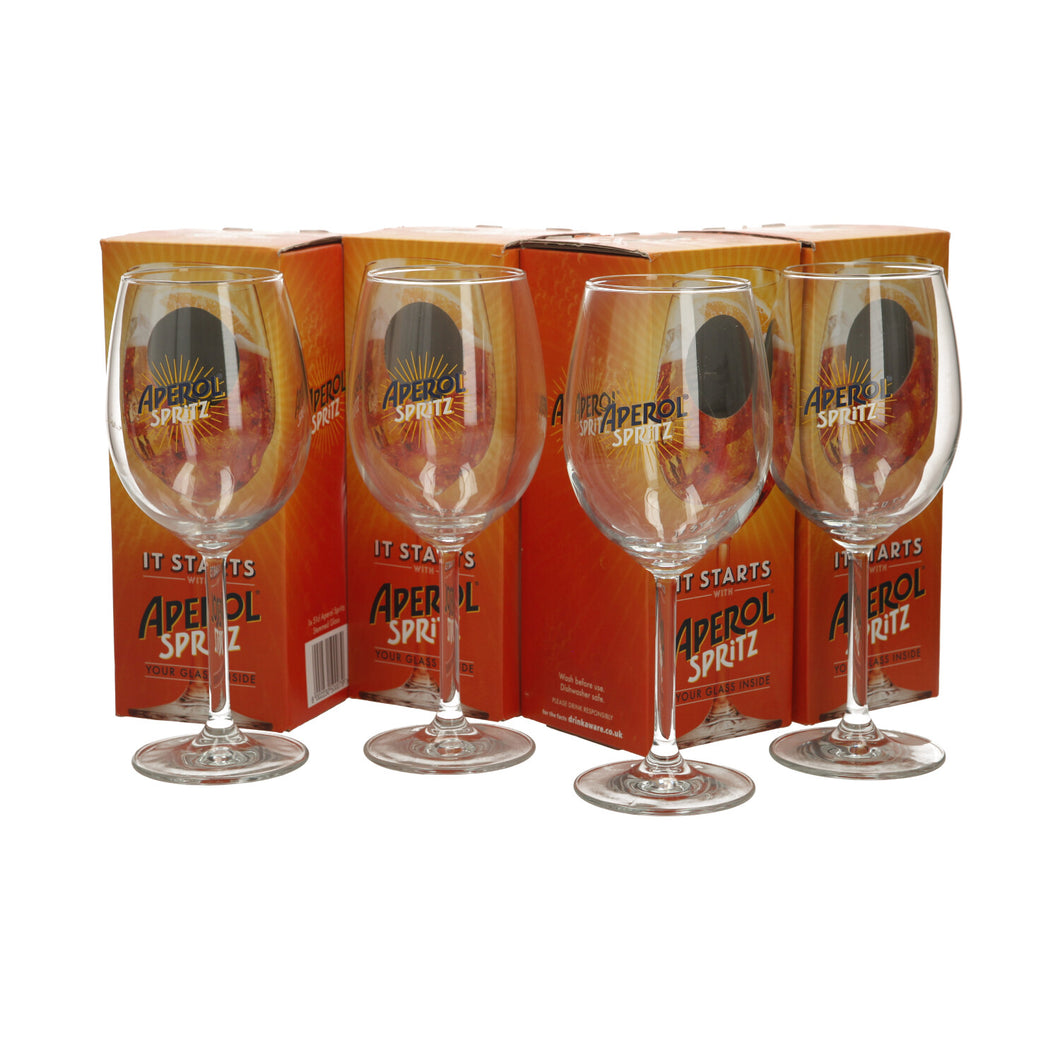 4 x Aperol Spritz Cocktail New Design Blue Writing Motif