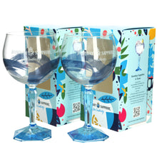 Load image into Gallery viewer, 2 x Bombay Sapphire Balloon Glasses. Boxed. Bar Gin Glass. New design Dark Blue
