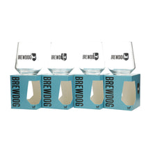 Load image into Gallery viewer, 4 x Brew Dog One Pint 20oz Glass Laser Nucleated In Gift Box New
