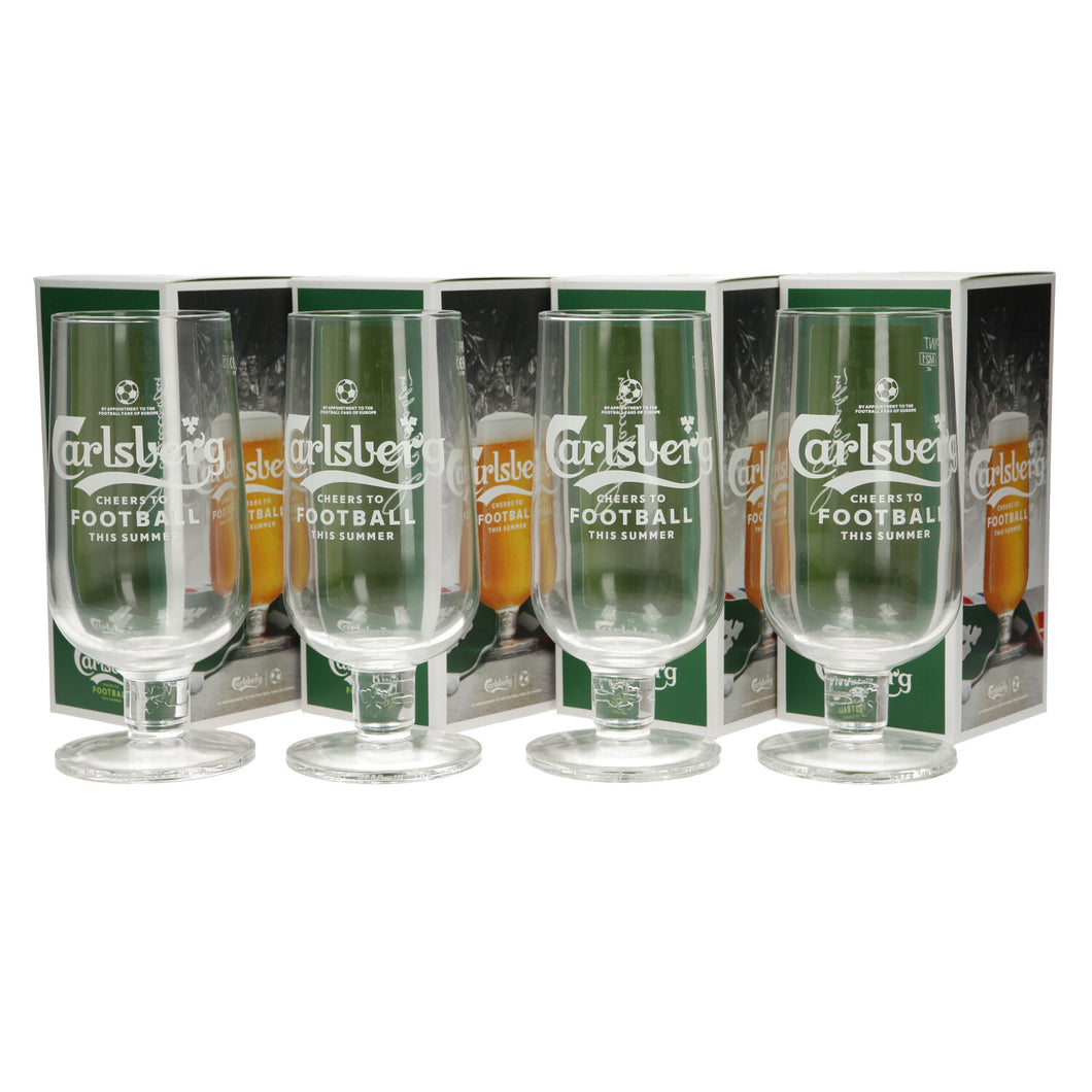 4x New Style Carlsberg Pilsner Football Lager Beer Glasses : Pint