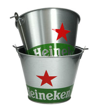 Load image into Gallery viewer, 2 x Heineken Bottle Ice Bucket With Handle 7” Diameter
