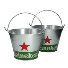 Load image into Gallery viewer, 2 x Heineken Bottle Ice Bucket With Handle 7” Diameter
