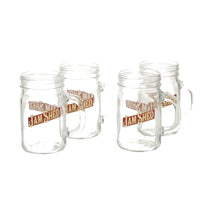 Load image into Gallery viewer, 4 x Jam Shed Wine Mason Jars Glasses Retro With Handles
