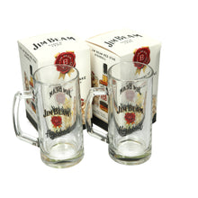 Load image into Gallery viewer, 2 x Jim Beam &#39;rare&#39; Highball Glass Stein Tankard Glasses. Pub. Bar. Party
